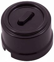 Выключатель-ретро пластик клавишный Bironi Лизетта 1-кл. коричневый картинка